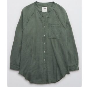 Aerie Gauzy Coverup Shirt Pool To Party